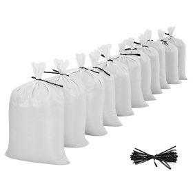 Empty Sandbags, 1000 Packs 16 x 26 in, Heavy Duty Sand Bags Sacks with Ties, 50lb Capacity Woven Polypropylene Sandbags