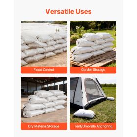 Heavy Duty Sand Bags, 50Pack 14" x 26", Empty Sandbags for Flooding with Tie Strings, Woven Polypropylene Sand Bag with 1600 Hours of UV Protecti