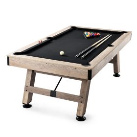 Billiards Table, 7 ft Pool Table, Adjust Legs Stable Billiards Table, Pool Table Set Includes Balls, Cues, Chalks and Brush