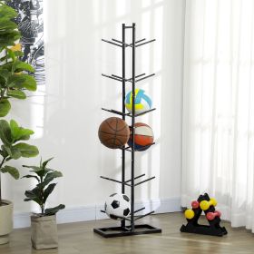 Vertical Basketball Rack, 12-Ball Capacity Organizer for Gym & Garage