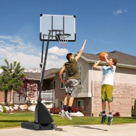 5-10' Basketball Stand, Freestanding Basketball System with 44" Shatterproof Backboard, Rebound System and Wheels