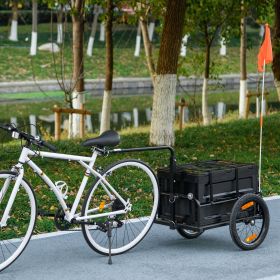 Trailer for Bike, Bicycle Cargo Trailer with Removable Storage Box and Folding Frame, Steel Bottom
