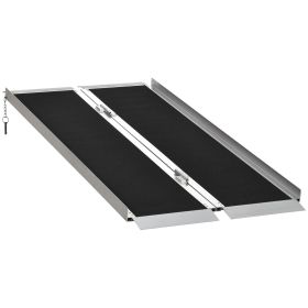 5' Skidproof Portable Wheelchair Ramp for Home, Steps, Doorways, Carpeted Foldable Handicap Ramp, Threshold Ramp