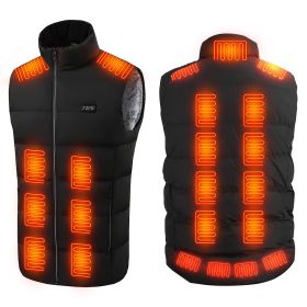 Heated Vest Men Women Heated Jacket with 23 Heating Zones 3 Heat Levels USB Powered Machine Washable for Winter Hiking Skiing Skating Outdoor Activiti (Option: HeatedVestL)