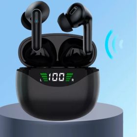 Bluetooth Earbuds Headset 5.3 Wireless Noise Cancelling TWS Trucker Waterproof (Option: Black)