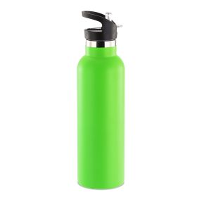 Sports Water Bottle Stainless Steel Vacuum-Insulated Drinking Cup w/ Straws Outdoor Cycling Hiking (Option: StillWaterBottle500mlGRN)