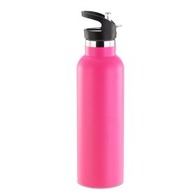 Sports Water Bottle Stainless Steel Vacuum-Insulated Drinking Cup w/ Straws Outdoor Cycling Hiking (Option: StillWaterBottle1LPNK)
