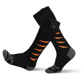 Heated Socks for Men Women Electric Heating Socks with APP Control 5000mAh Battery Rechargeable Thermal Socks Winter Warm Socks for Skiing Hiking Camp (Option: HeatedSocksOrangeLeaf)