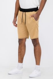 WeRaw Cut Sweat Shorts (Color: Black, size: L)