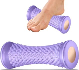 Foot Massage Roller Manual Trainer for Relieve Plantar Fasciitis Heel & Foot Arch Pain and Deep Tissue Massage Multi-Functional Feet Massages Tri (Color: Purple)
