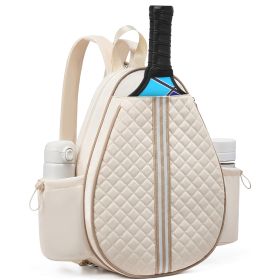 Pickleball Sling Bag for Men Women Waterproof Badminton Tennis Backpack with Wet Pocket Hidden Fence Hook Machine Washable (Option: PickleballBagBeige)